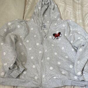 Disney Gray and White Polka Dot Kids or women’s  Hoodie